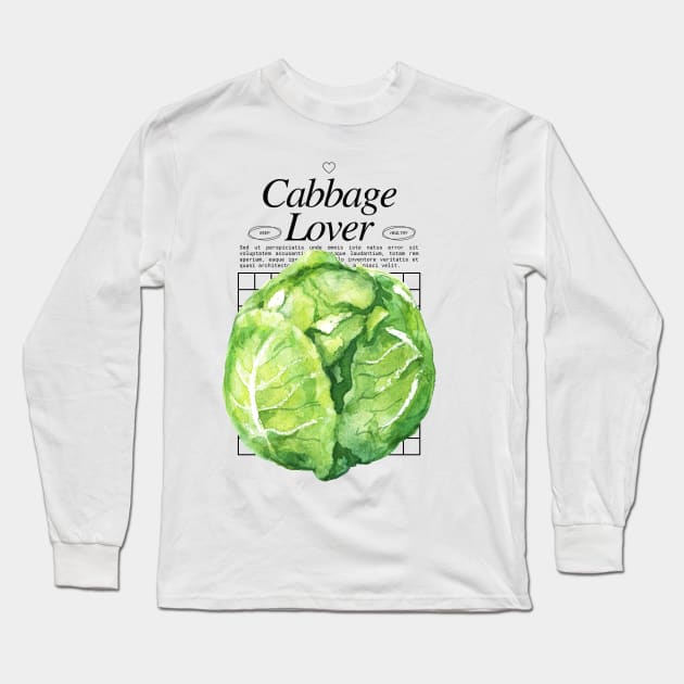 Cabbage - Veggies Lover Design Long Sleeve T-Shirt by Millusti